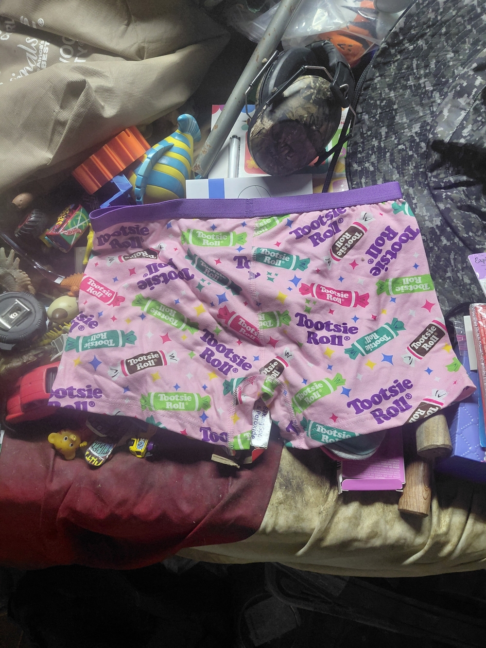 tootsie roll large kids boxer shorts pink